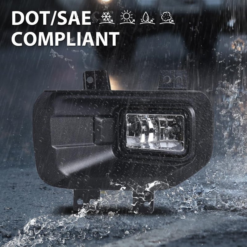 DOTCOM Fog Lights Bumper Driving Lamps Kit Compatible with Ford F150 2015 2016 2017 Driving Fog Lamps w/H10 Halogen Bulbs Clear Lens FL3Z15201B, FL3Z15200B,FO2592235,FO2593235 - Image 3